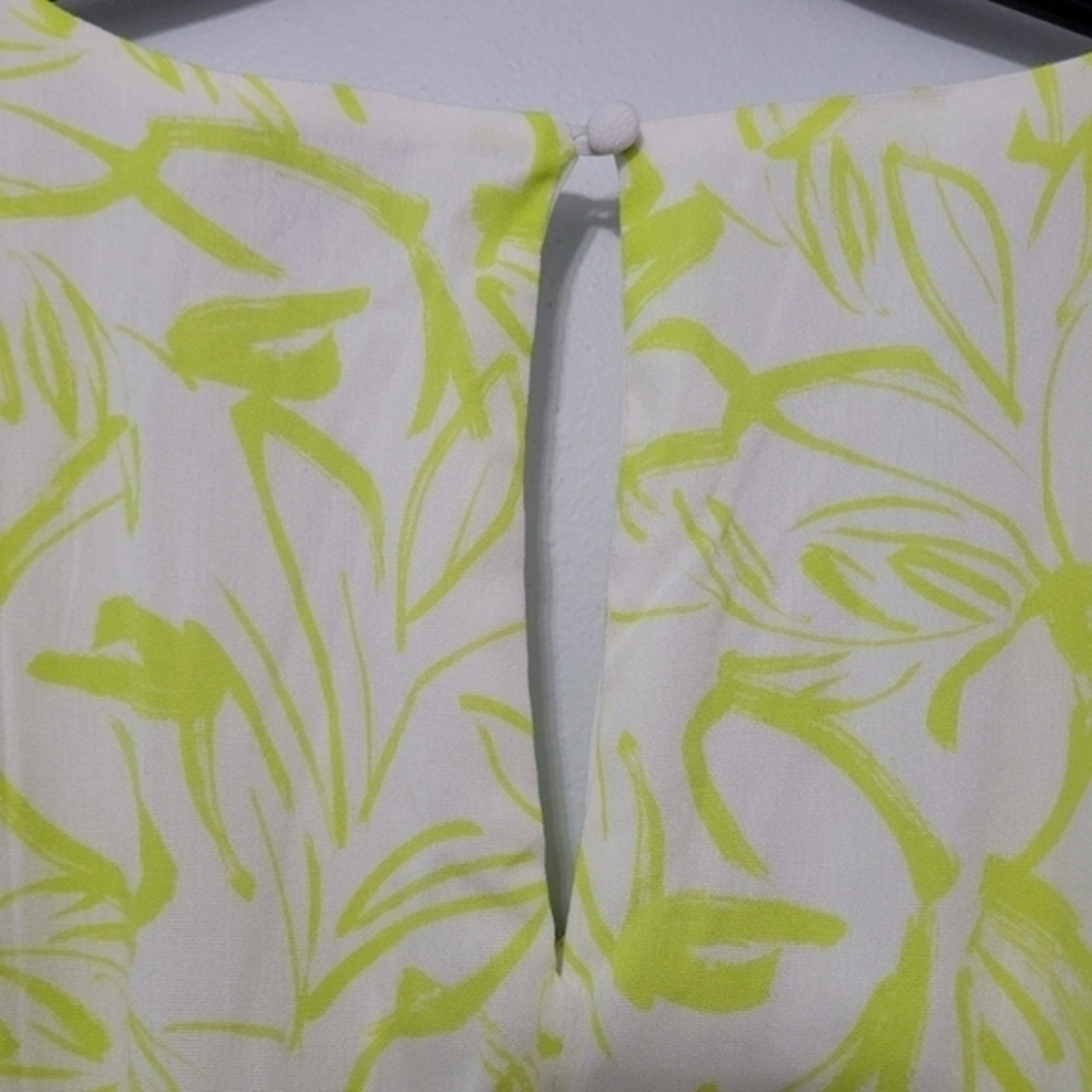 Torrid Mini Wash Gauze Wide‎ Waist Skater Dress Size 1X Floral Yellow Green Lime - Picture 13 of 16